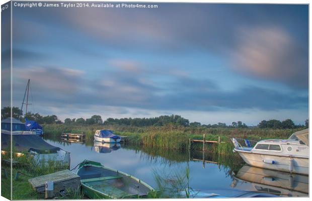  Martham Boat Yard Moving Clouds Canvas Print by James Taylor