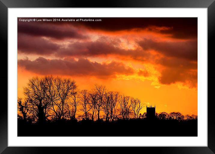  Barrow upon Humber Church at Sunset Framed Mounted Print by Lee Wilson