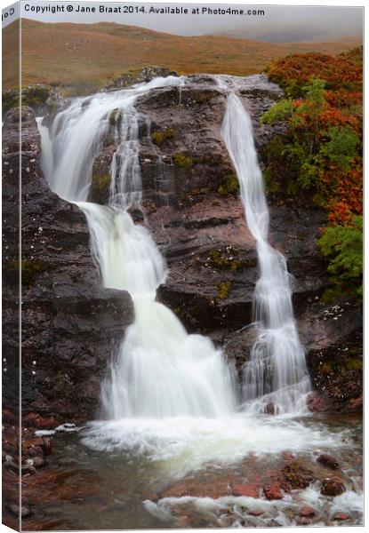 Majestic Glen Coe Waterfall Canvas Print by Jane Braat