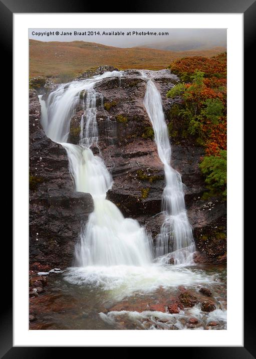 Majestic Glen Coe Waterfall Framed Mounted Print by Jane Braat