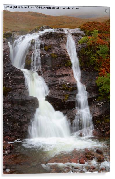 Majestic Glen Coe Waterfall Acrylic by Jane Braat