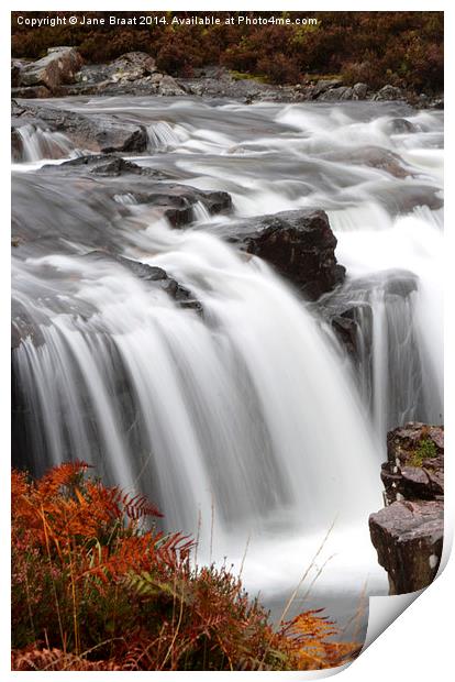  Glen Coe Waterfalls (portrait) Print by Jane Braat