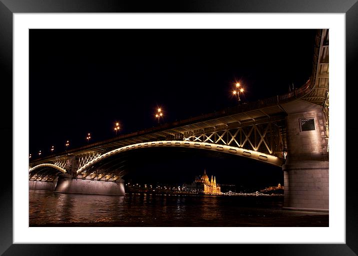 St Katherine's Bridge over the Blue Danube Framed Mounted Print by steven kilmartin