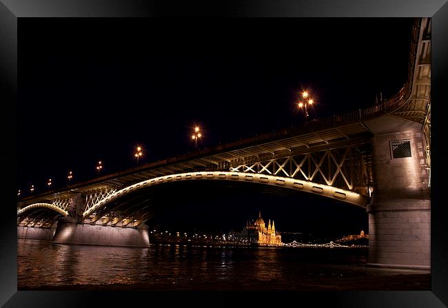St Katherine's Bridge over the Blue Danube Framed Print by steven kilmartin