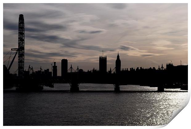  London in Silhouette Print by Simon Hackett