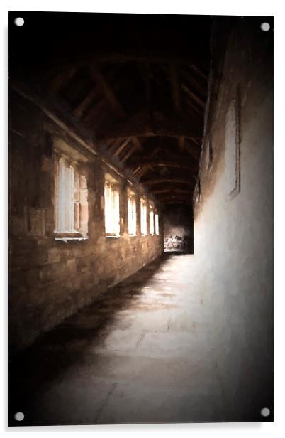 Cathedral cloister Acrylic by Catherine Joll