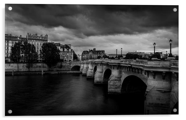 Pont Neuf Bridge, Paris, France Acrylic by Mark Llewellyn