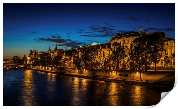River Seine Sunset, Paris, France Print by Mark Llewellyn