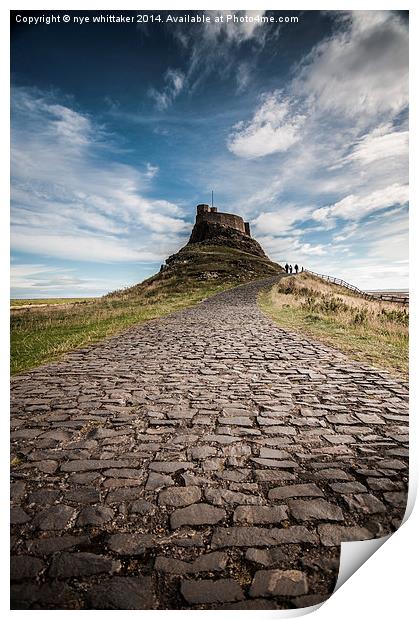  Holy Island castle. Print by nye whittaker