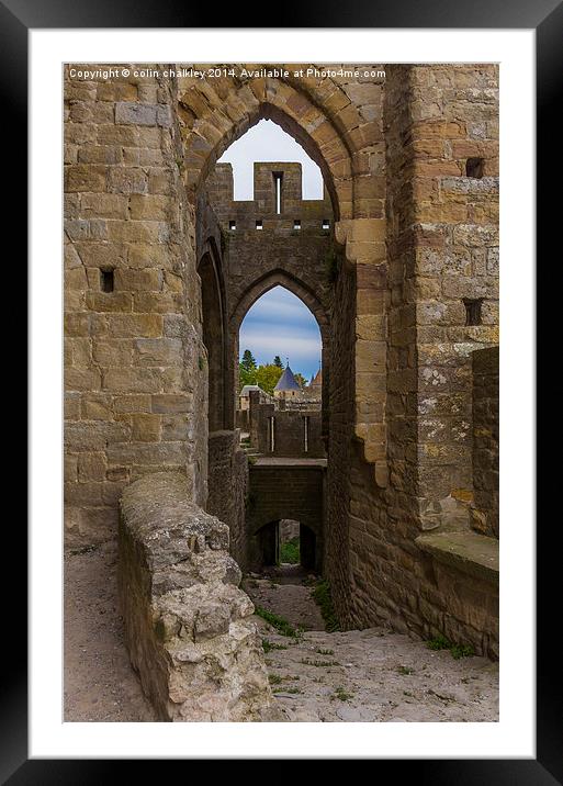  A View Through an Arch at Carcassone Framed Mounted Print by colin chalkley