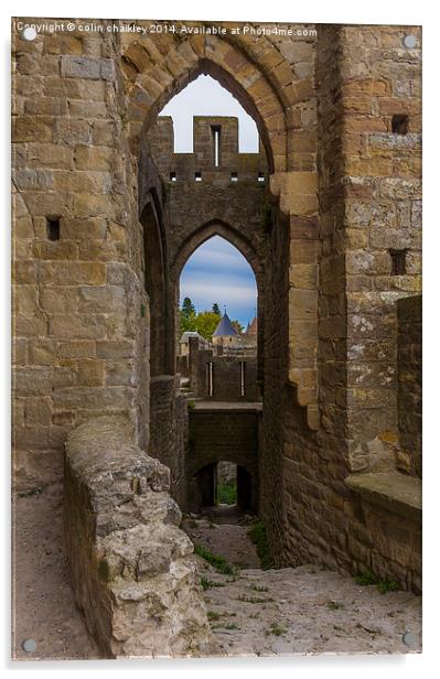  A View Through an Arch at Carcassone Acrylic by colin chalkley
