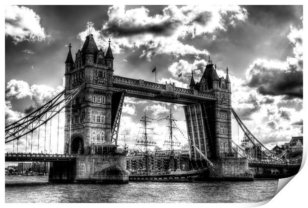 Tower Bridge and passing ship Print by David Pyatt