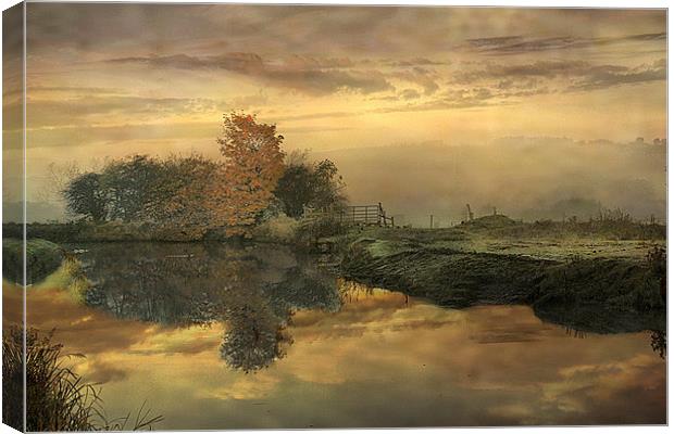  Sunrise over the canal Canvas Print by Irene Burdell