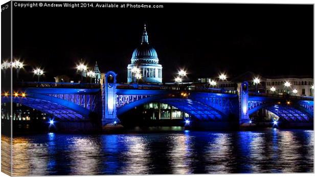  St Paul's Cathedral and Southwark Bridge, London Canvas Print by Andrew Wright