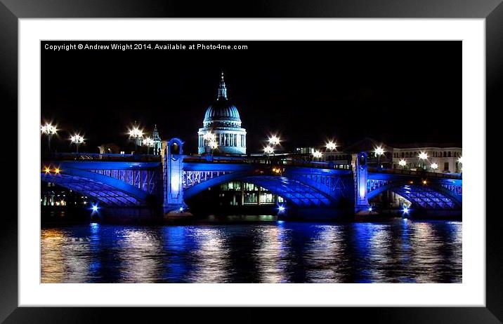  St Paul's Cathedral and Southwark Bridge, London Framed Mounted Print by Andrew Wright