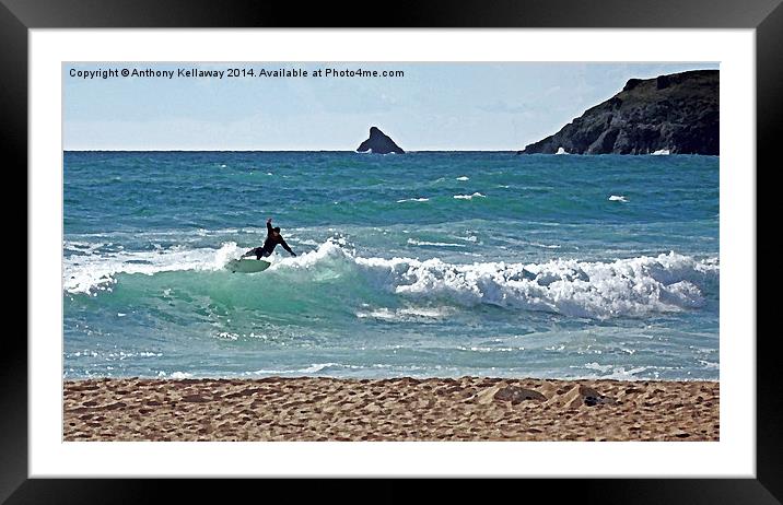  SURFS UP Framed Mounted Print by Anthony Kellaway