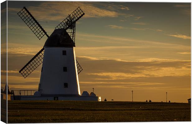  Lytham Windmill at Sunset Canvas Print by Chris Walker