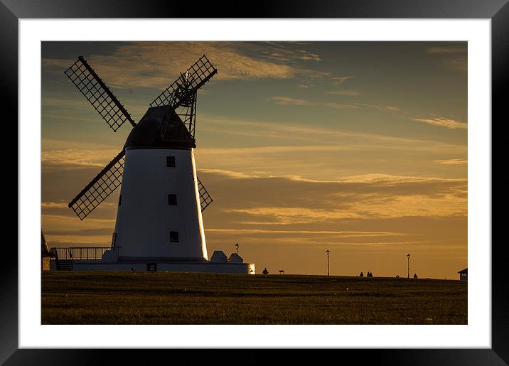  Lytham Windmill at Sunset Framed Mounted Print by Chris Walker