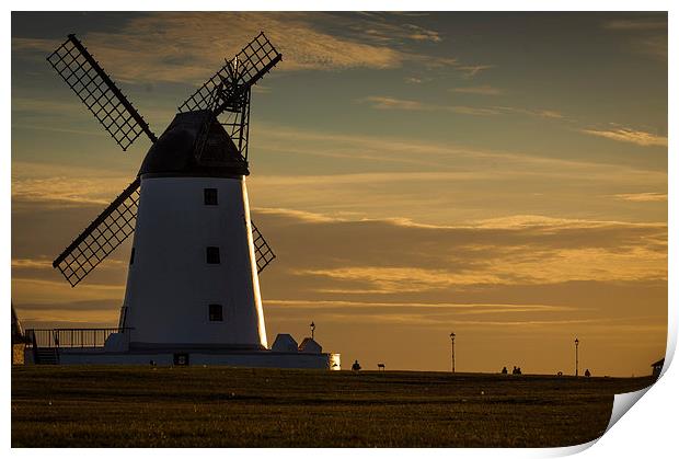  Lytham Windmill at Sunset Print by Chris Walker