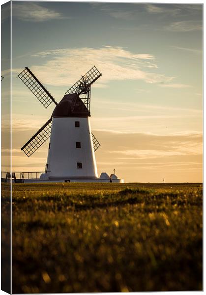   Lytham Windmill at Sunset Canvas Print by Chris Walker
