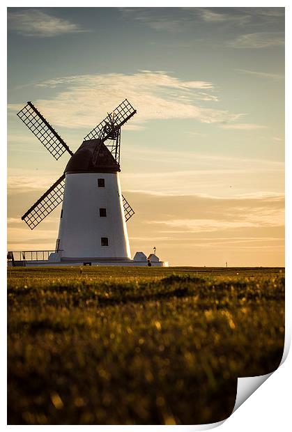   Lytham Windmill at Sunset Print by Chris Walker