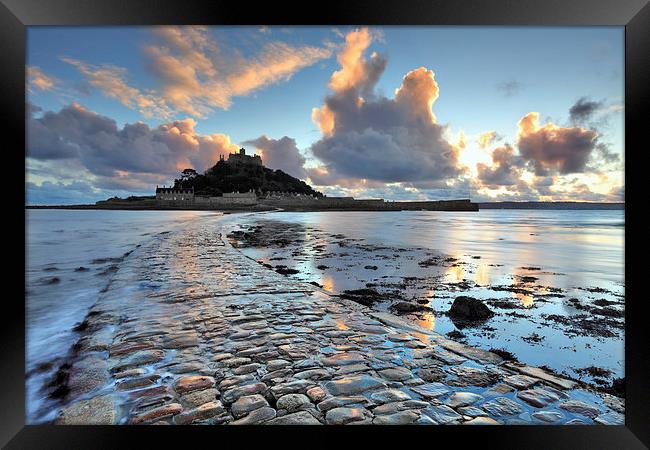 Causeway at Sunset (St Michael's Mount) Framed Print by Andrew Ray