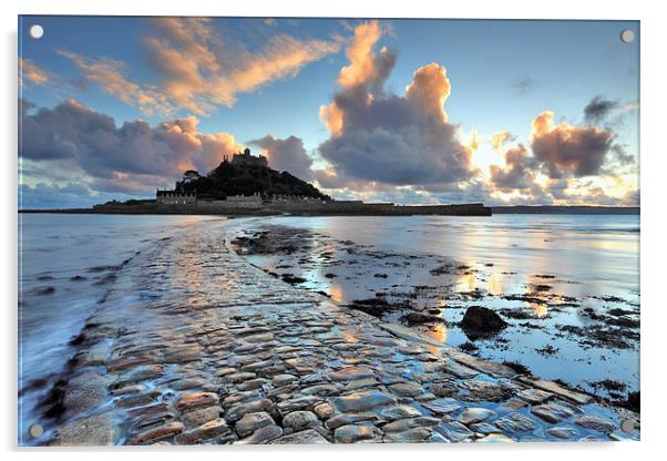 Causeway at Sunset (St Michael's Mount) Acrylic by Andrew Ray
