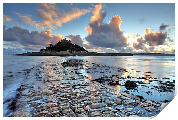 Causeway at Sunset (St Michael's Mount) Print by Andrew Ray