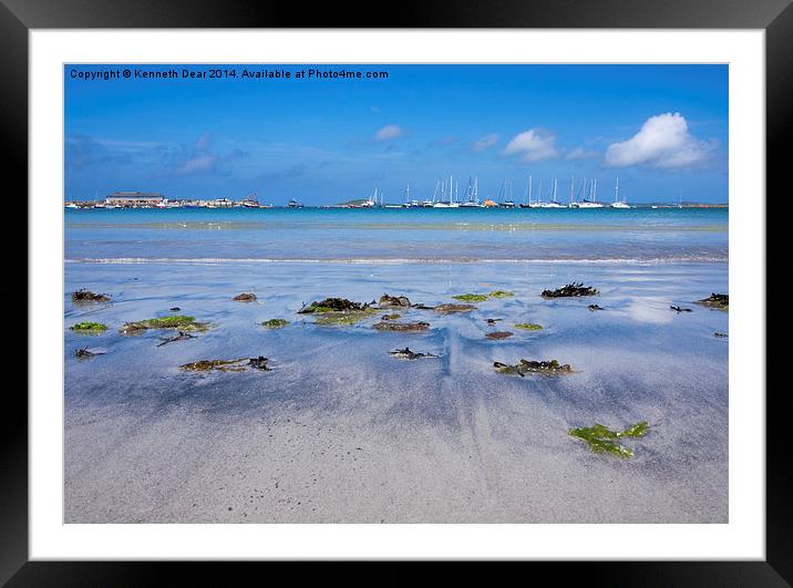  Isles of Scilly, beach view. Framed Mounted Print by Kenneth Dear