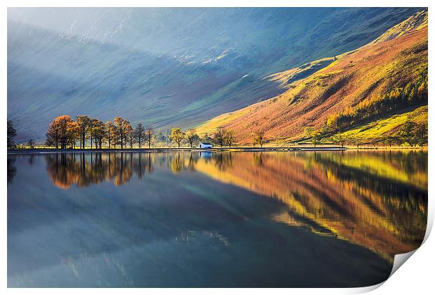 Shafts of Light (Buttermere) Print by Andrew Ray