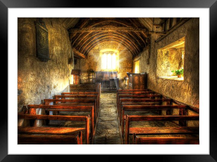  Sunlit Ancient Chapel Interior Framed Mounted Print by Mal Bray