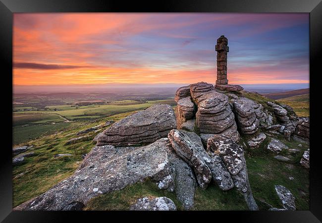 Sunset at Brat Tor  Framed Print by Andrew Ray