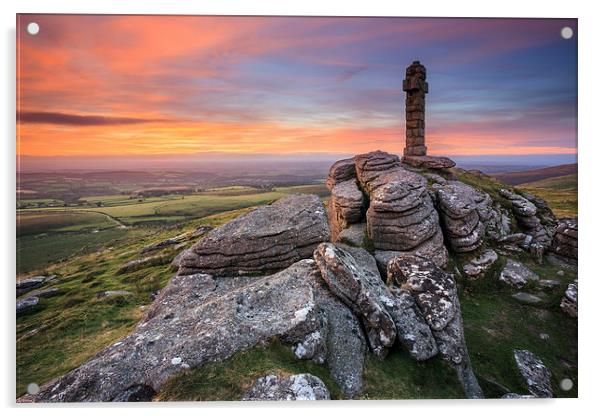 Sunset at Brat Tor  Acrylic by Andrew Ray