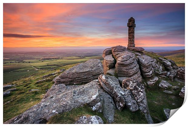 Sunset at Brat Tor  Print by Andrew Ray