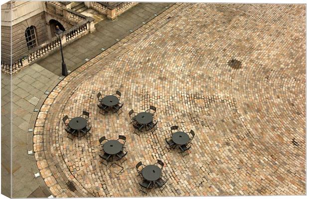  Somerset House Chairs in the courtyard Canvas Print by Jamie Lumley