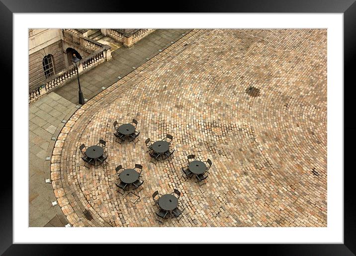  Somerset House Chairs in the courtyard Framed Mounted Print by Jamie Lumley