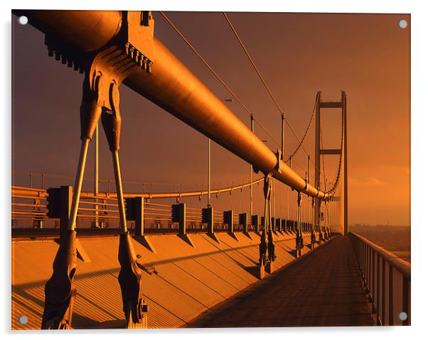 Humber Bridge at Sunset Acrylic by Darren Galpin