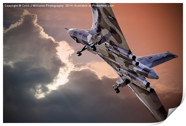  Vulcan XH558 takes off at Farnborough 2014 Print by Colin Williams Photography