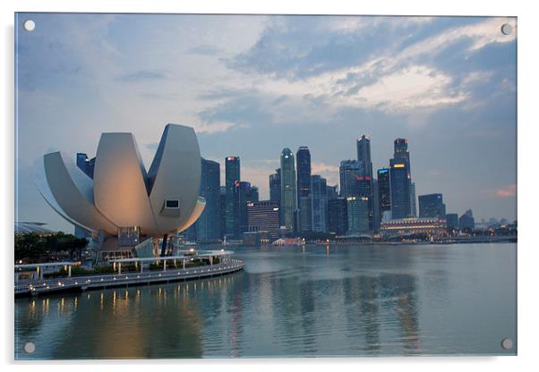  Singapore skyline Acrylic by James Marsden