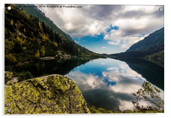 Reflection in Morskie oko lake Acrylic by Laco Hubaty