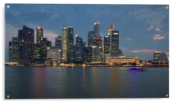 Singapore at dusk Acrylic by James Marsden