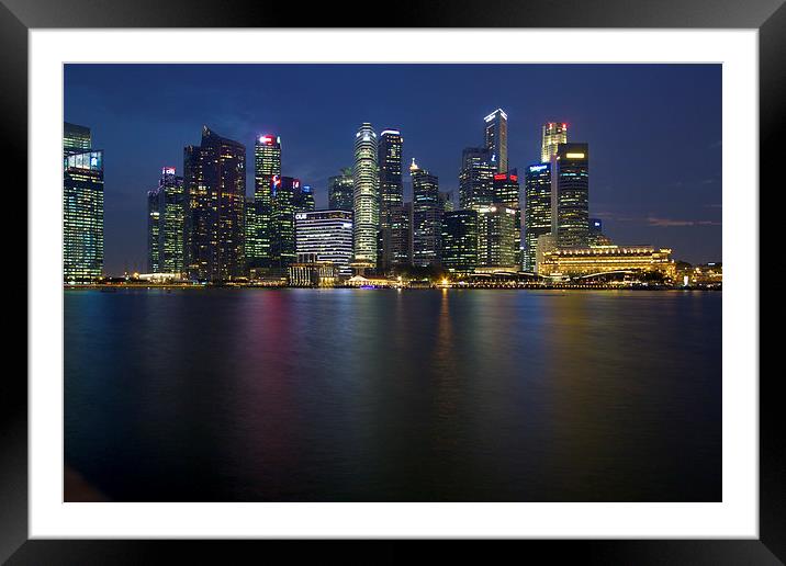  Singapore at night Framed Mounted Print by James Marsden