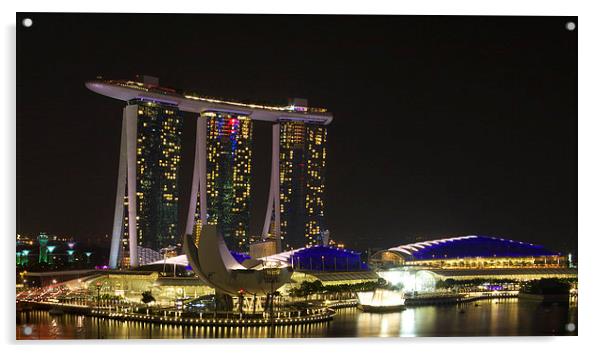  Marina Bay Sands Resort Acrylic by James Marsden
