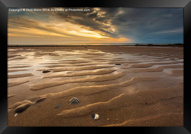  Widemouth Bay Sunset Framed Print by Chris Mann