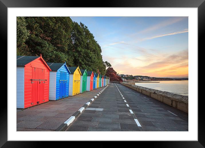 Beach Huts at Sunrise (Dawlish Warren) Framed Mounted Print by Andrew Ray