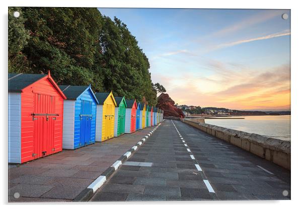 Beach Huts at Sunrise (Dawlish Warren) Acrylic by Andrew Ray