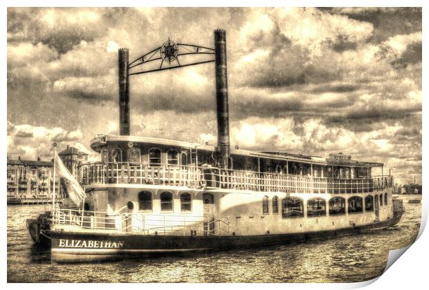 The Elizabethan Paddle Steamer Print by David Pyatt