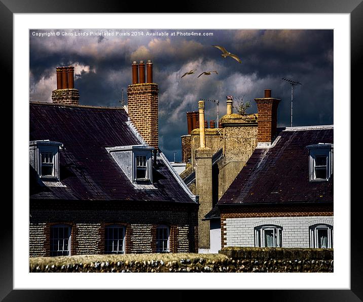  Seaside Chimney Pots at Sunset Framed Mounted Print by Chris Lord