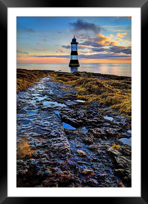  Trwyn Du Lighthouse Penmon Anglesey Framed Mounted Print by Mal Bray