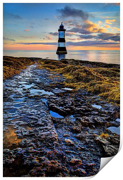  Trwyn Du Lighthouse Penmon Anglesey Print by Mal Bray